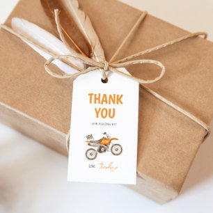 Orange Dirt Bike Kawasaki Birthday Gift Tag
