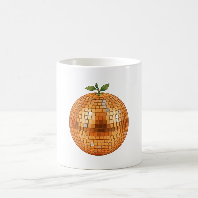 Orange Disco Ball Coffee Mug (Center)