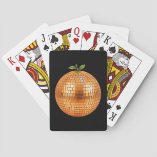 Orange Disco Ball Playing Cards