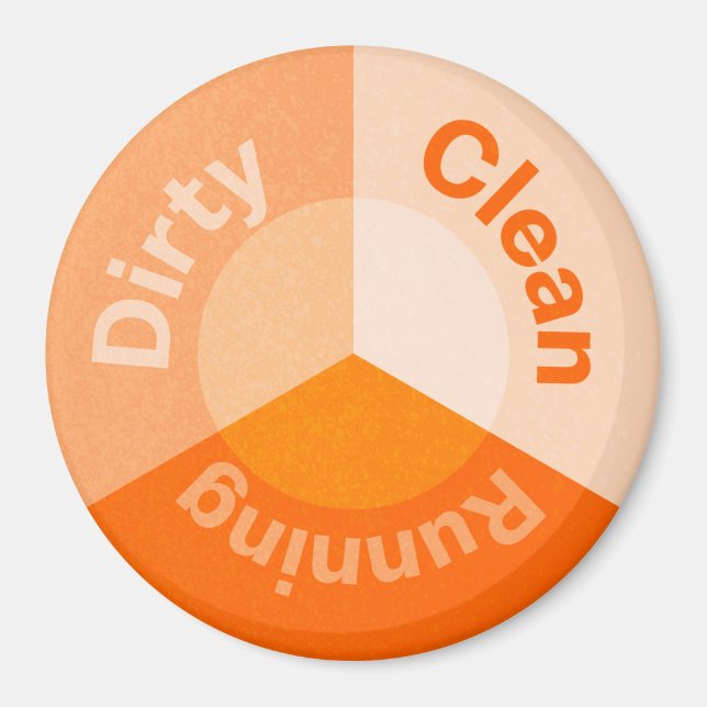 Orange Dishwasher Clean Kitchen Dirty Dishes Magnet (Front)