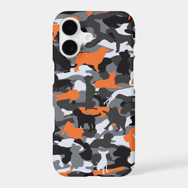 Orange Dog & Bone Camo iPhone Case (Back)