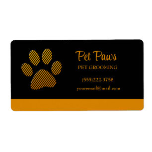 Orange Dog Paw on black Pet Grooming Service Busi
