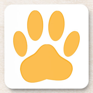 Orange Dog Pawprint Coaster