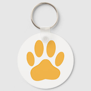 Orange Dog Pawprint Keychain