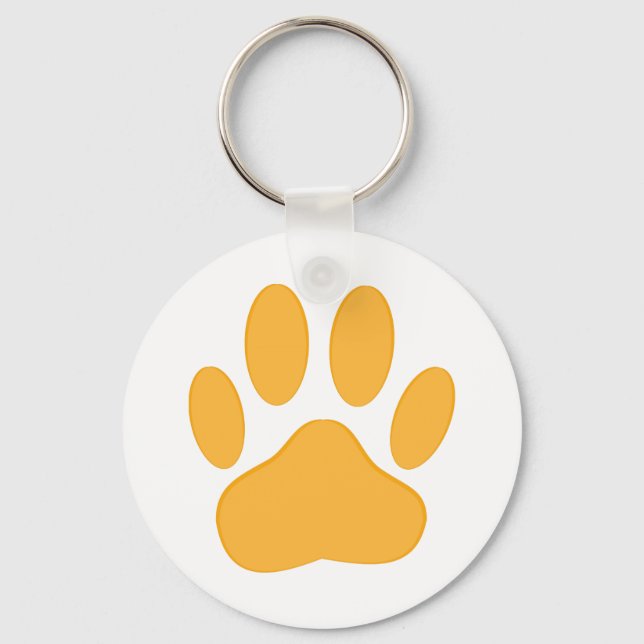 Orange Dog Pawprint Keychain (Front)
