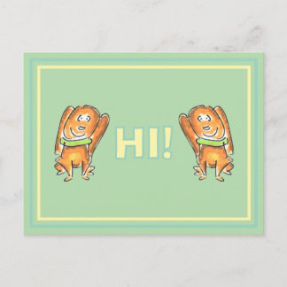 Orange Dog With A Green Collar Cartoon Postcard