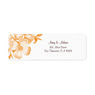 Orange Dogwood Flower Address Label