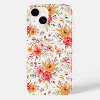 Orange Doodle Garden Flower Pattern
