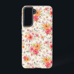 Orange Doodle Garden Flower Pattern Samsung Galaxy Case<br><div class="desc">Check out this design featuring a cute orange floral pattern.</div>