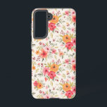 Orange Doodle Garden Flower Pattern Samsung Galaxy Case<br><div class="desc">Check out this design featuring a cute orange floral pattern.</div>