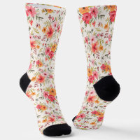 Orange Doodle Garden Flower Pattern
