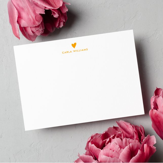 ORANGE Doodle Heart Formal Classic Family  Card (Creator Uploaded)