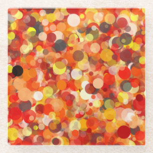 Orange Dot Glass Coaster