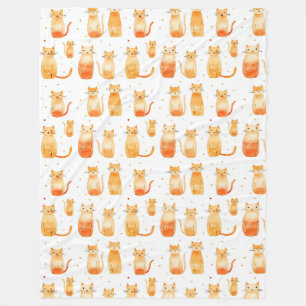 Orange Dots and Cats Medium Gift Bag Fleece Blanket