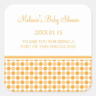 Orange Dots Baby Shower Favour Stickers
