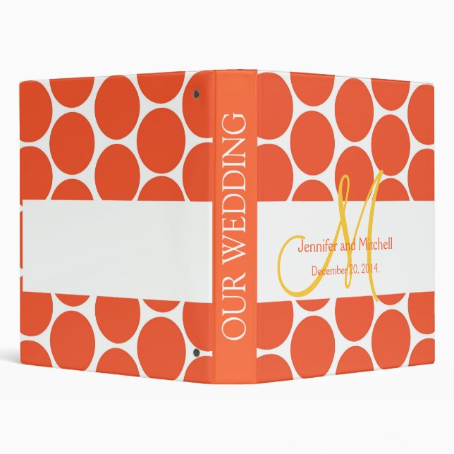 Orange Dots Wedding Planner Binders (Background)