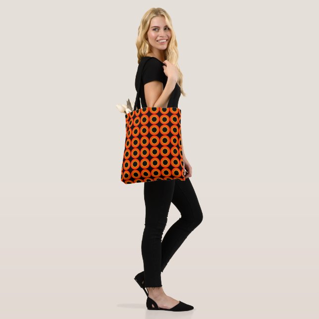 Orange Doughnuts With Filling On Black C Tote Bag (On Model)