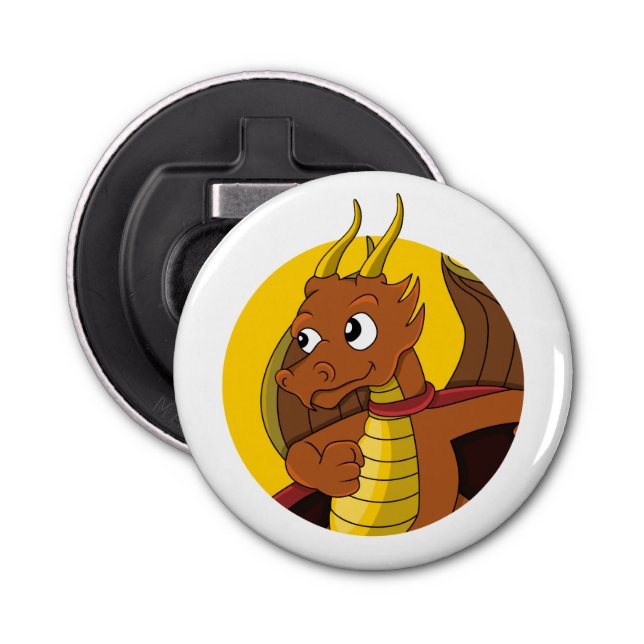 Orange dragon cartoon bottle opener (Front)