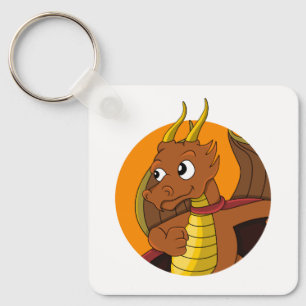 Orange dragon cartoon keychain