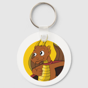 Orange dragon cartoon keychain