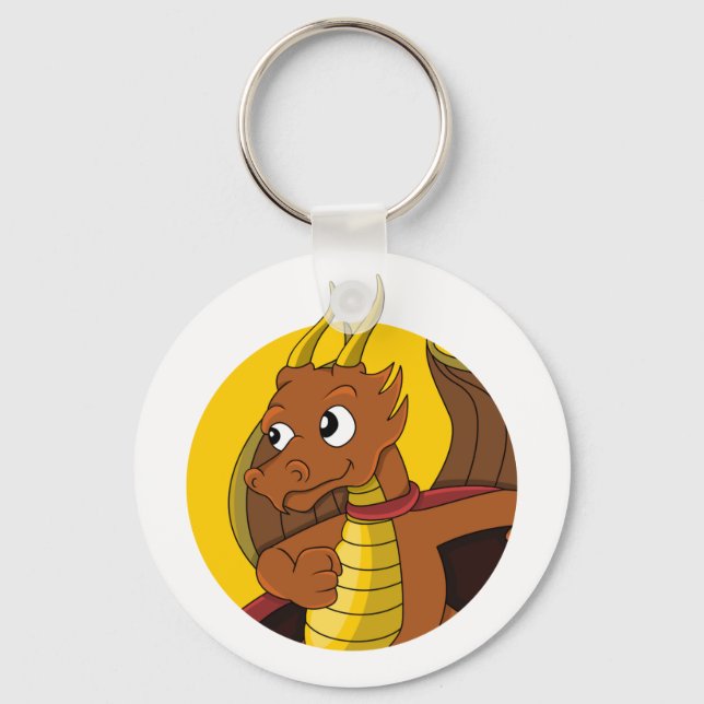 Orange dragon cartoon keychain (Front)