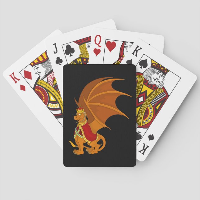 Orange dragon cartoon playing cards (Back)