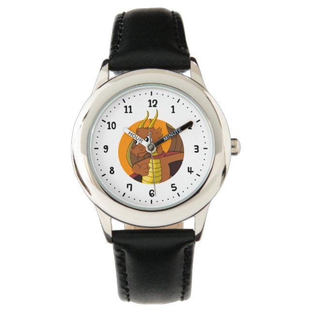 Orange dragon cartoon watch (Front)