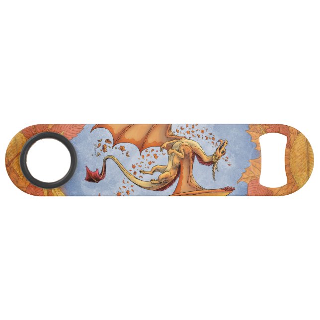 Orange Dragon of Autumn Fantasy Art Speed Bottle Opener (Front (Horizontal))