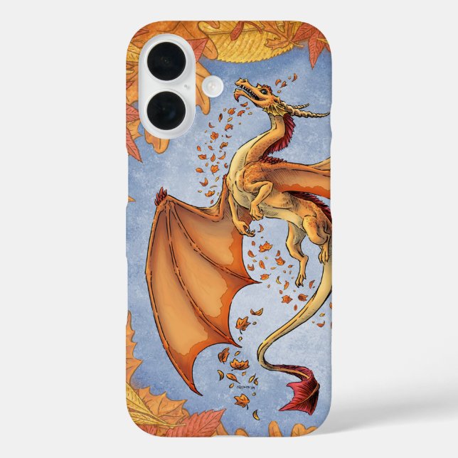 Orange Dragon of Autumn Nature Fantasy Art Case-Ma Case-Mate iPhone Case (Back)
