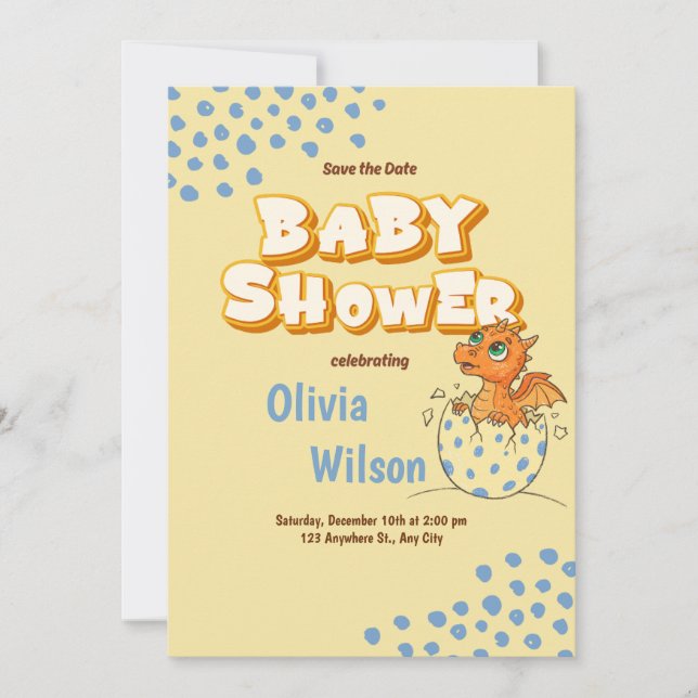 Orange Dragon Save the date Invitation (Front)