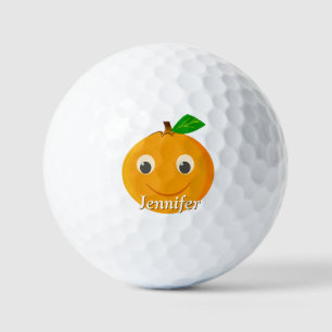 Orange Drawing Custom Name Golf Balls