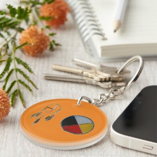 Orange Dream Medicine Acrylic Circle Keychain