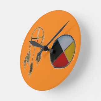 Orange Dream Medicine Acrylic Medium Round Clock