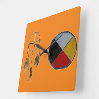 Orange Dream Medicine Acrylic Square Clock