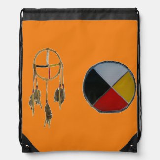 Orange Dream Medicine Drawstring Backpack