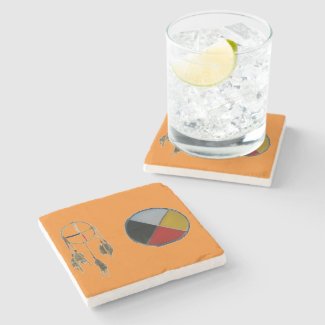 Orange Dream Medicine Marble Stone Coaster