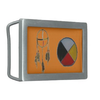 Orange Dream Medicine Rectangle Belt Buckle