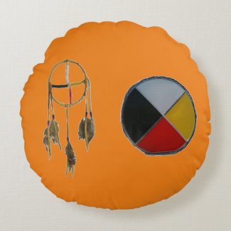 Orange Dream Medicine Round Pillow