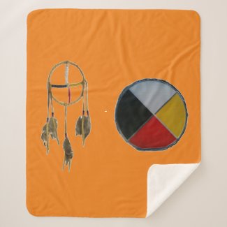 Orange Dream Medicine Sherpa Blanket