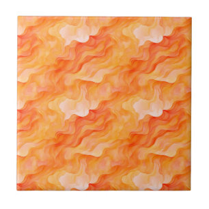 Orange Dream Waves Tile