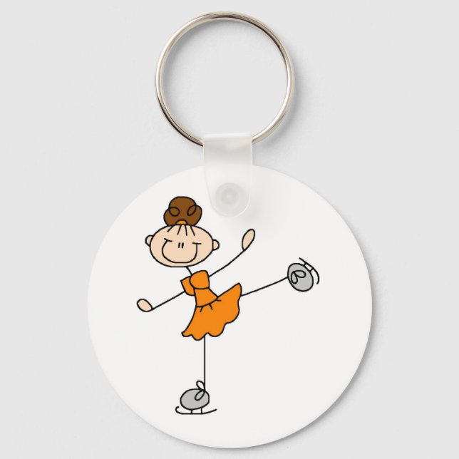 Orange Dress Figure Skater Tshirts and Gifts Keychain (Front)