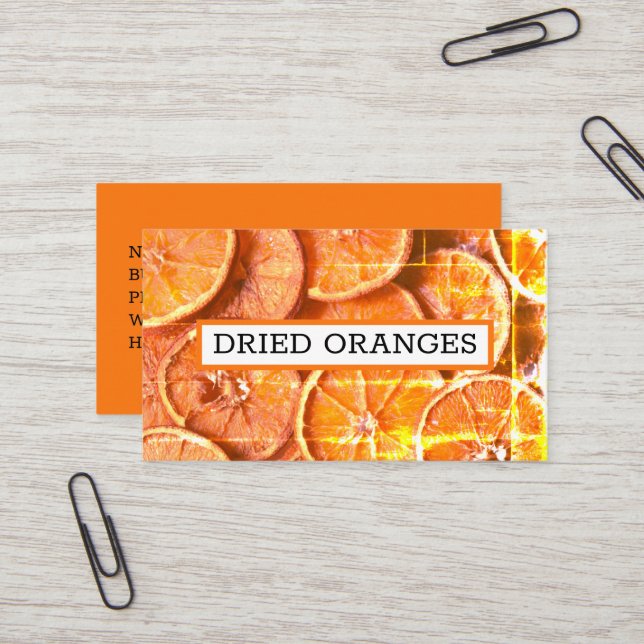 Orange Dried Slices Rind Peels Oranges  Business Card (Front/Back In Situ)