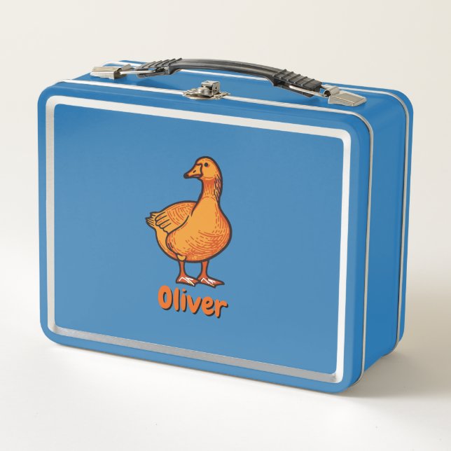 Orange Duck Kids  Metal Lunch Box (Front)