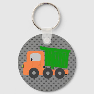 Orange Dump Truck Keychain