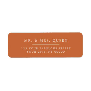 Orange Elegant Classic Simple Adresse de retour