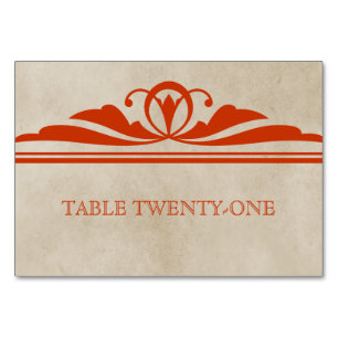Orange Elegant Deco Table Card