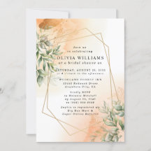 Orange Elegant romantic eucalyptus leaves rustic