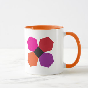 Orange EPP flower block coffee mug