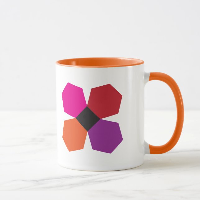 Orange EPP flower block coffee mug (Right)