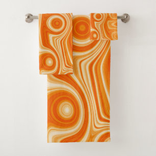 Orange esthétique rétro mode de spirale liquide
